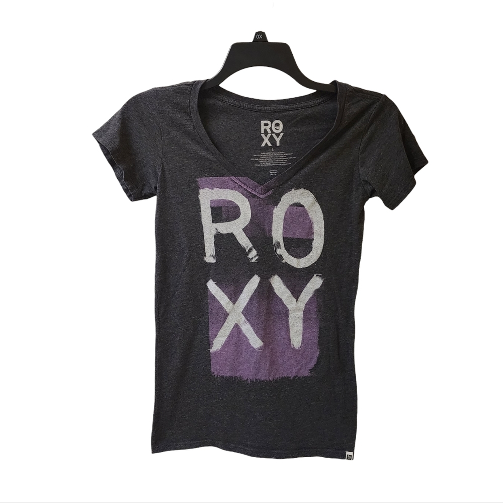 Roxy Grey Purple V-neck Top